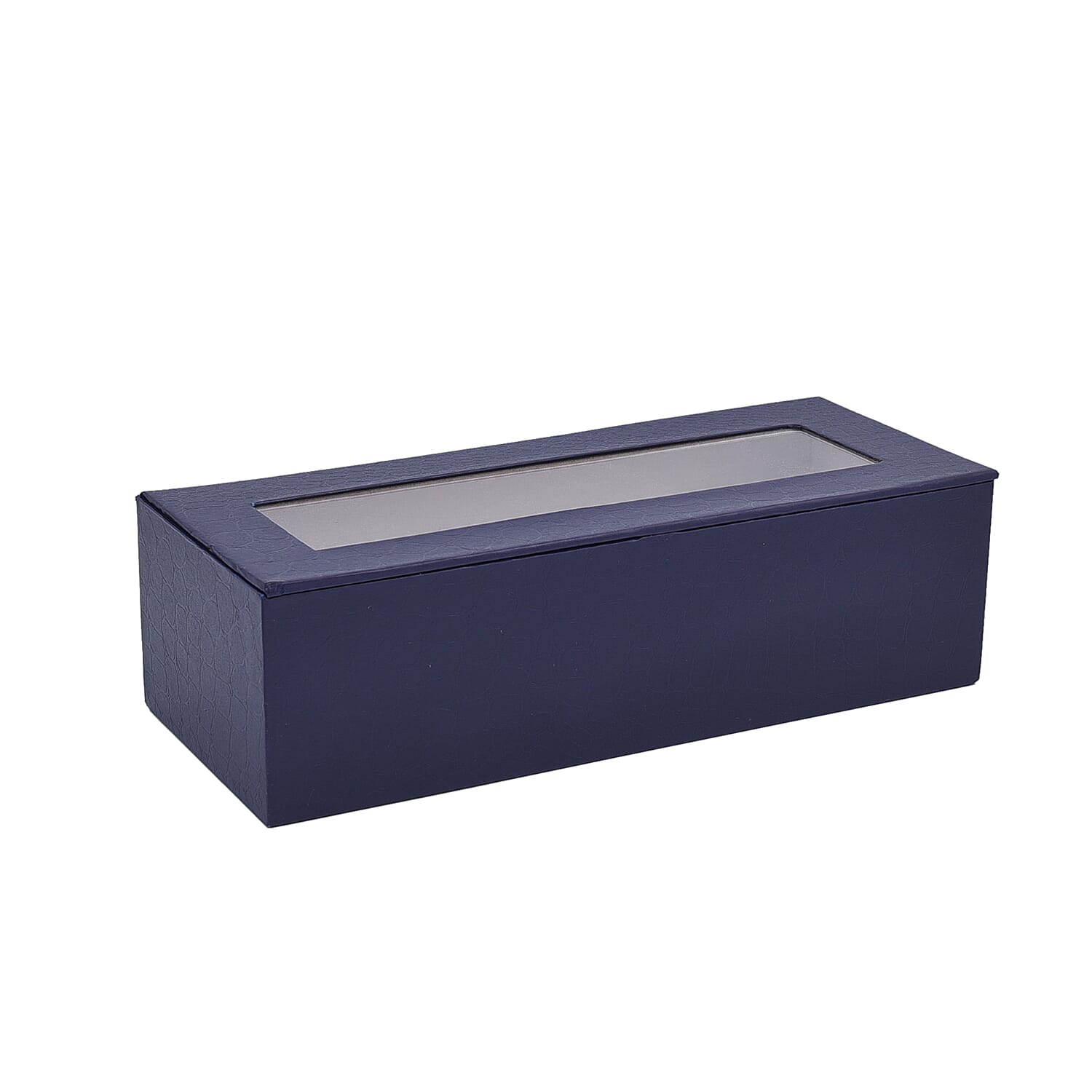 5 Slot Watch Box with Transparent Window - Navy Blue Colour