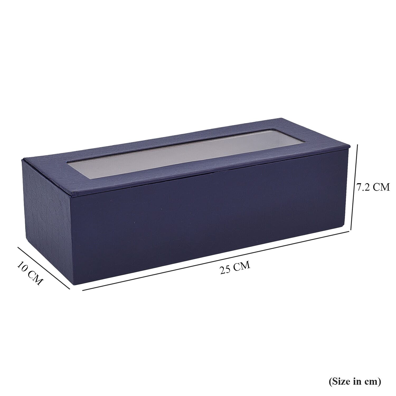 5 Slot Watch Box with Transparent Window - Navy Blue Colour