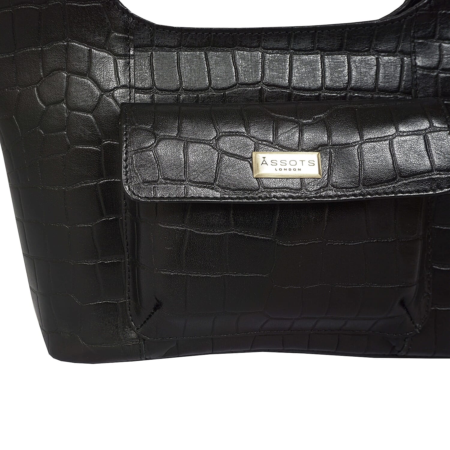 ASSOTS LONDON Genuine Croc Leather Tote Bag
