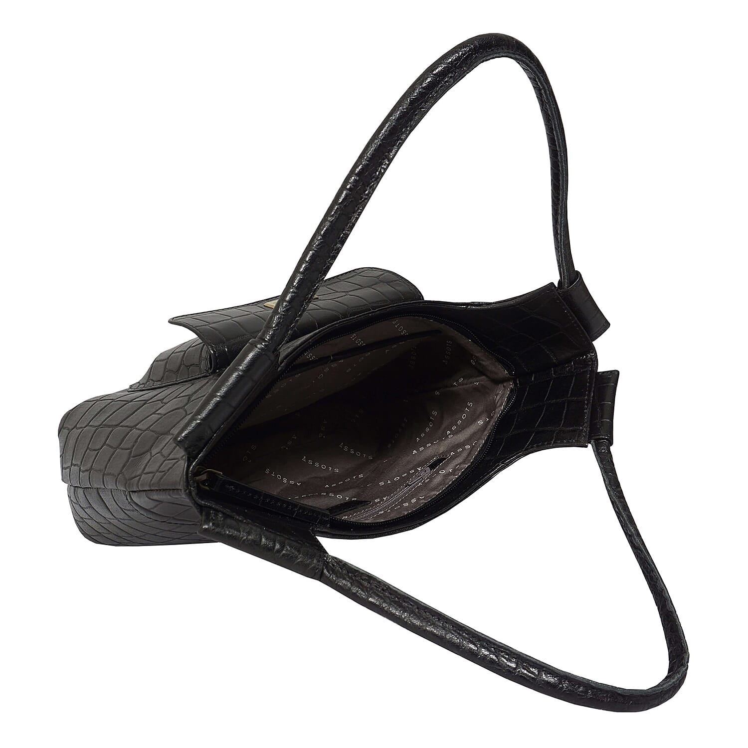 ASSOTS LONDON Genuine Croc Leather Tote Bag