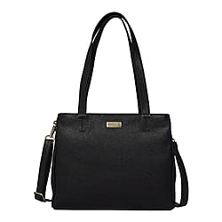 ASSOTS LONDON Genuine Pebble Grain Leather Double Compartment Shoulder Handbag