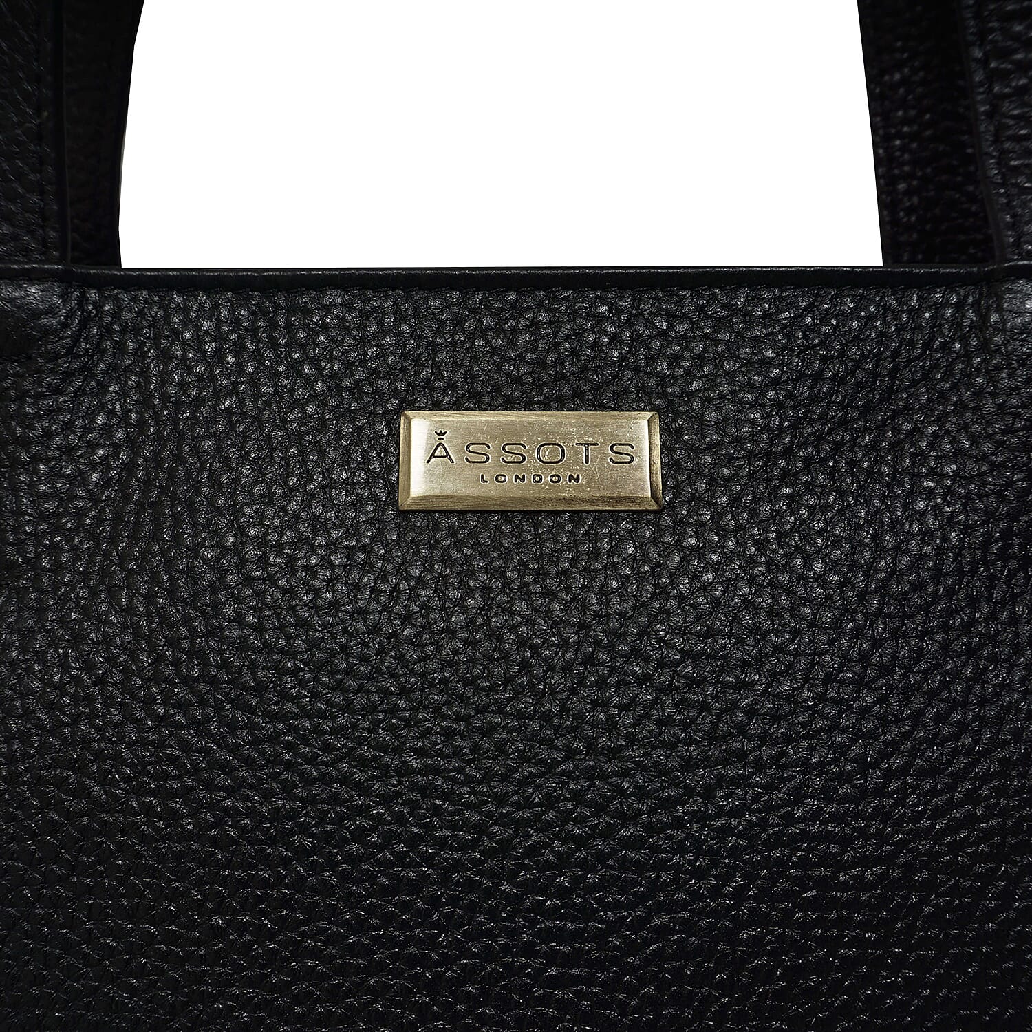 ASSOTS LONDON Genuine Pebble Grain Leather Double Compartment Shoulder Handbag