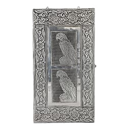 Handcrafted Parrot Embossed Jewellery Armoire with Velvet Lining and Clasp