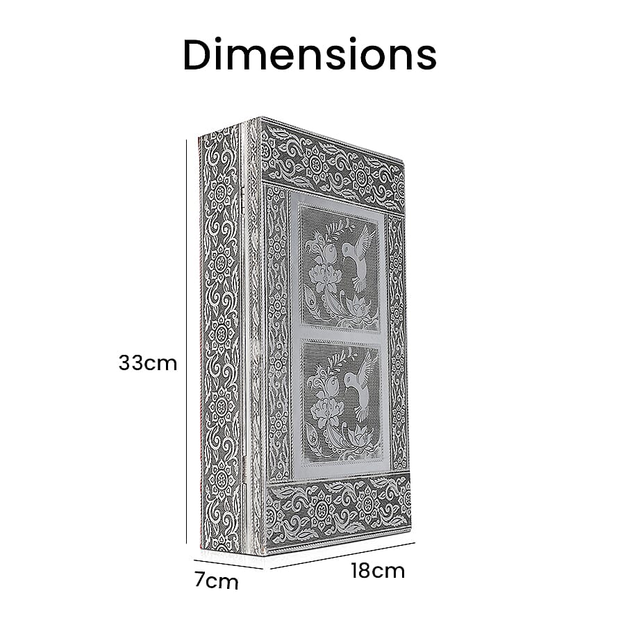 Handcrafted Hummingbird Embossed Jewellery Armoire with Velvet Lining and Clasp (Size 33x18x7Cm)