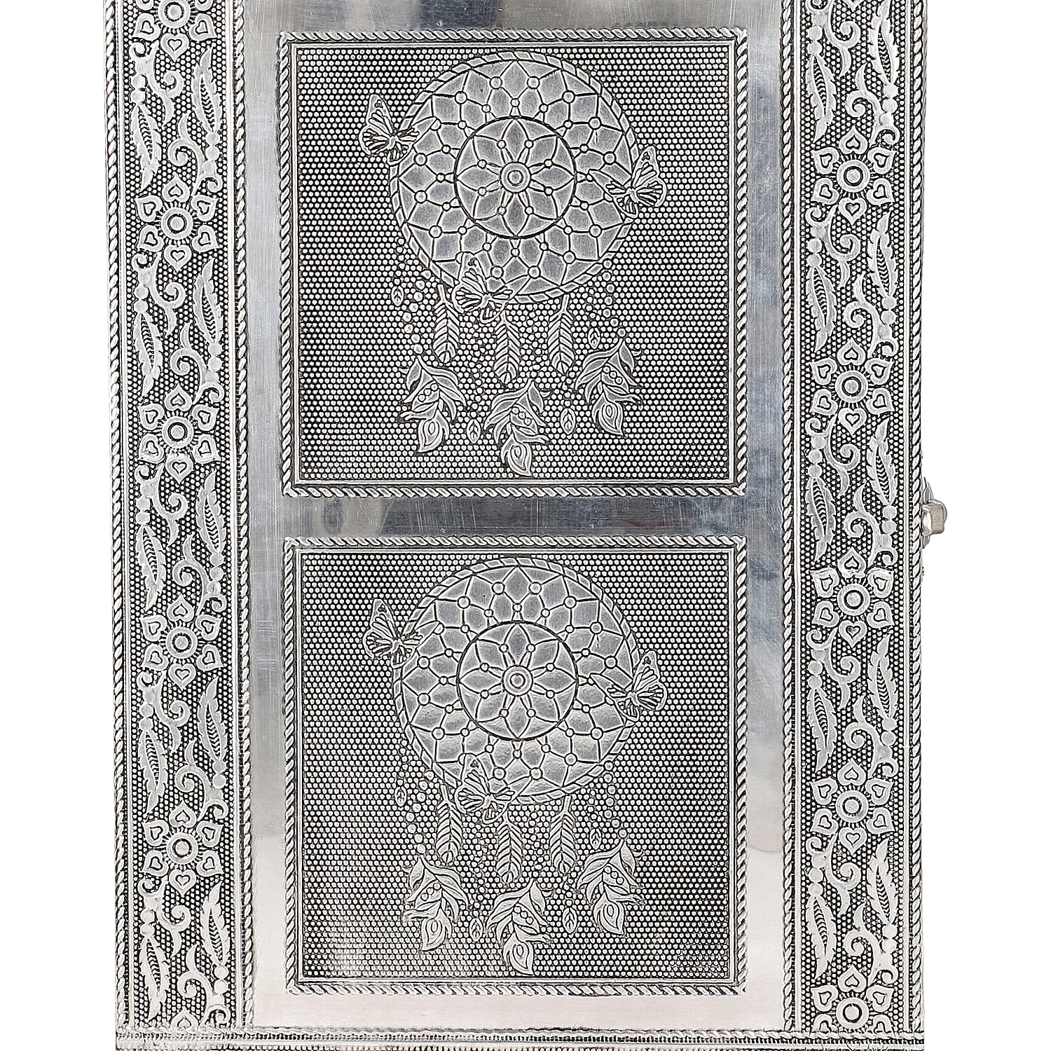 Handcrafted Dream Catcher Jewellery Armoire with Velvet Lining and Clasp (Size 32x17x7Cm)