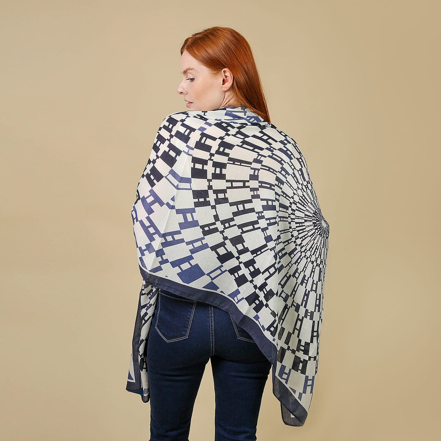 JOVIE Printed Viscose Sarong - White and Pink