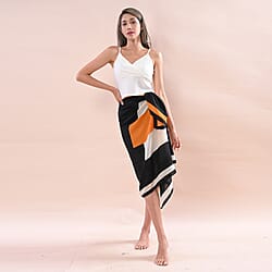 JOVIE 100% Viscose Printed Scarf - Yellow and Black