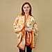 JOVIE Viscose Printed Scarf - Cream and Orange