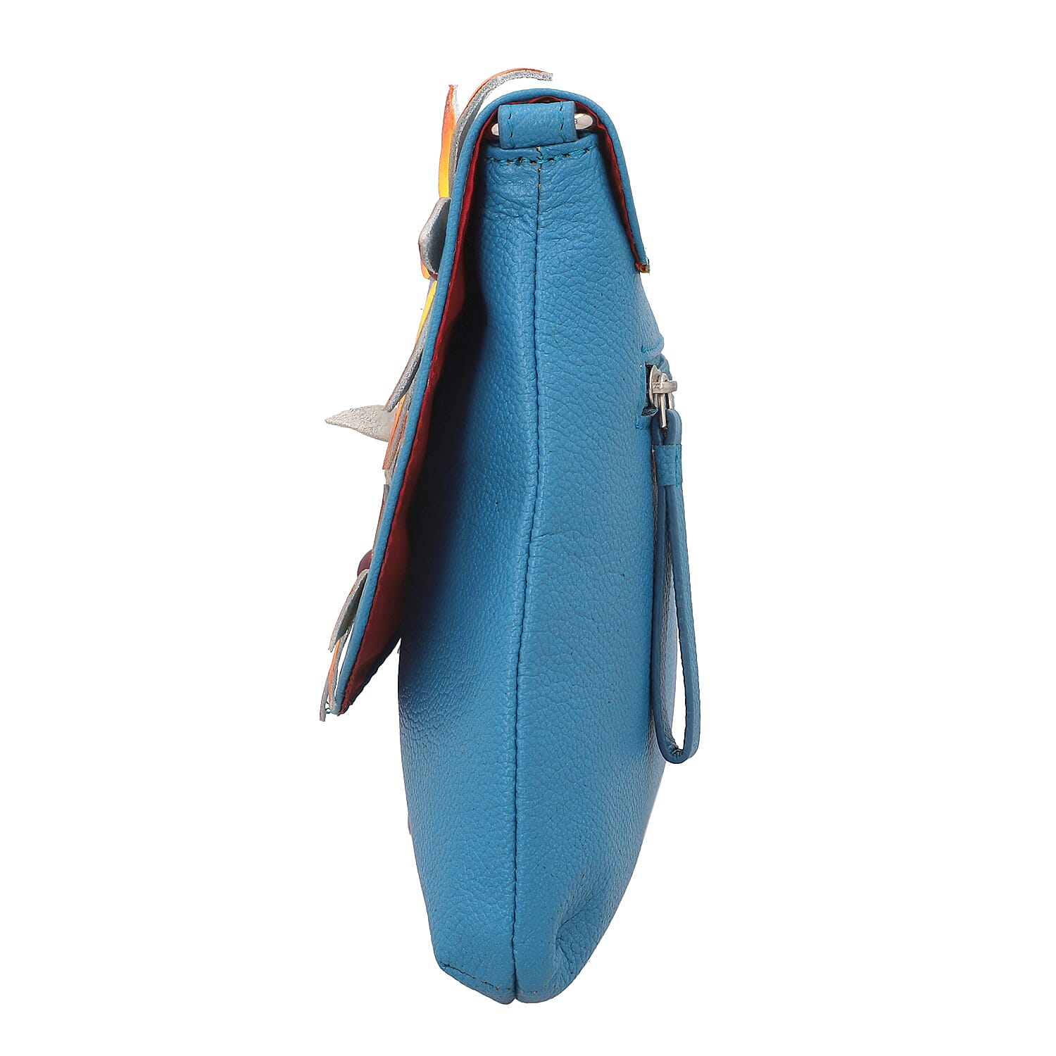 THE HANDCRAFTED LUXURY - Sukriti 100% Genuine Leather Handpainted Shoulder Bag - Blue