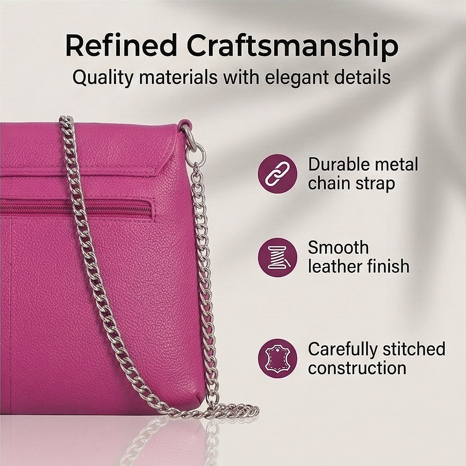 THE HANDCRAFTED LUXURY - Sukriti 100% Genuine Leather Handpainted Shoulder Bag - Pink