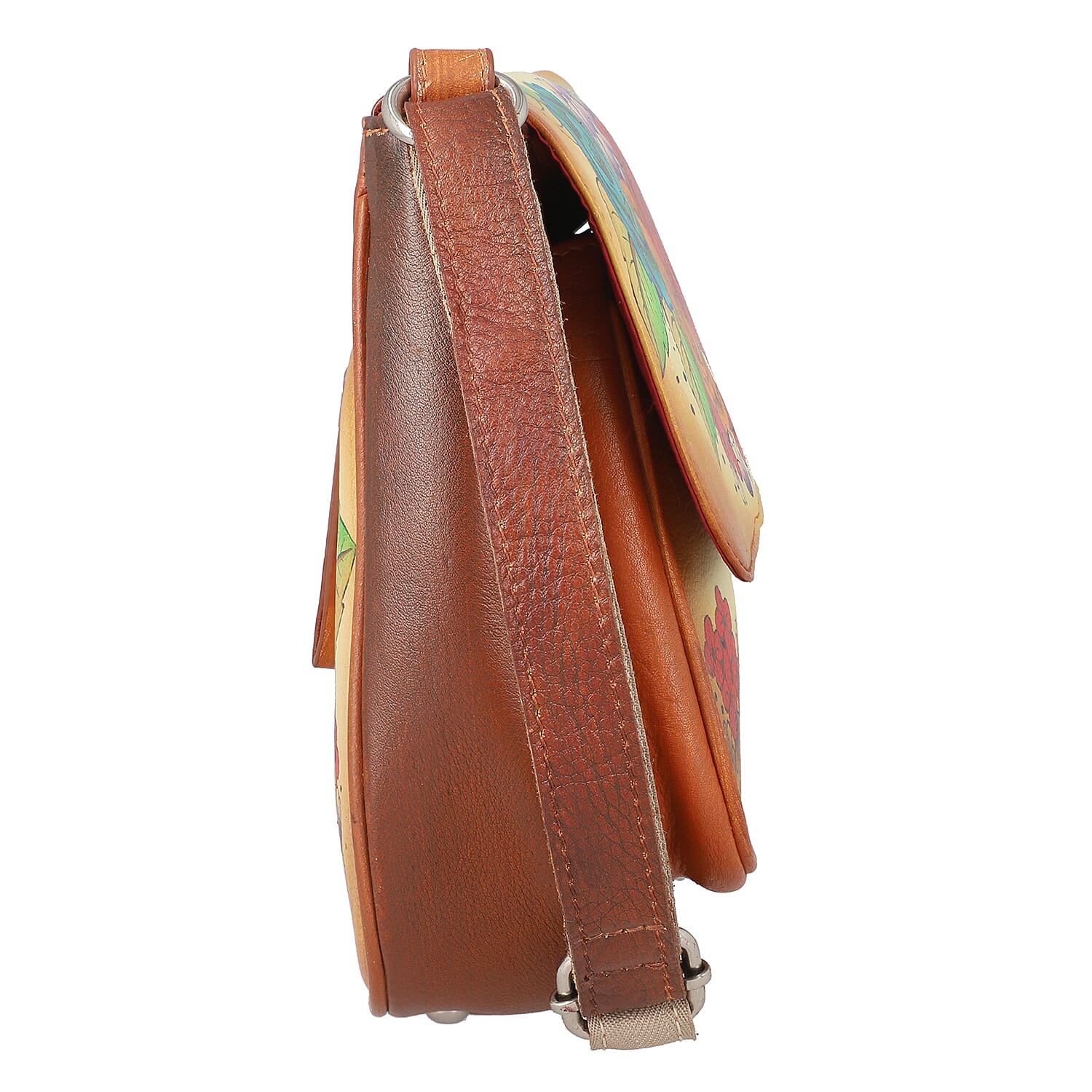 THE HANDCRAFTED LUXURY - Sukriti 100% Genuine Leather Handpainted Shoulder Bag - Tan