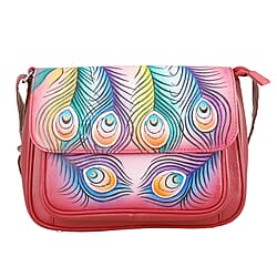 THE HANDCRAFTED LUXURY - Sukriti 100% Genuine Leather Handpainted Shoulder Bag - Blue