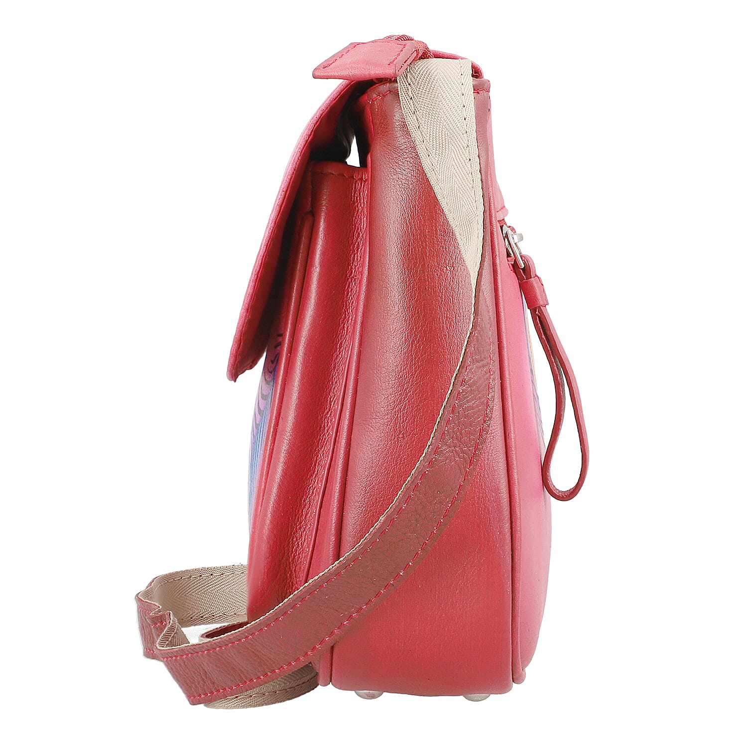 THE HANDCRAFTED LUXURY - Sukriti 100% Genuine Leather Handpainted Shoulder Bag - Blue