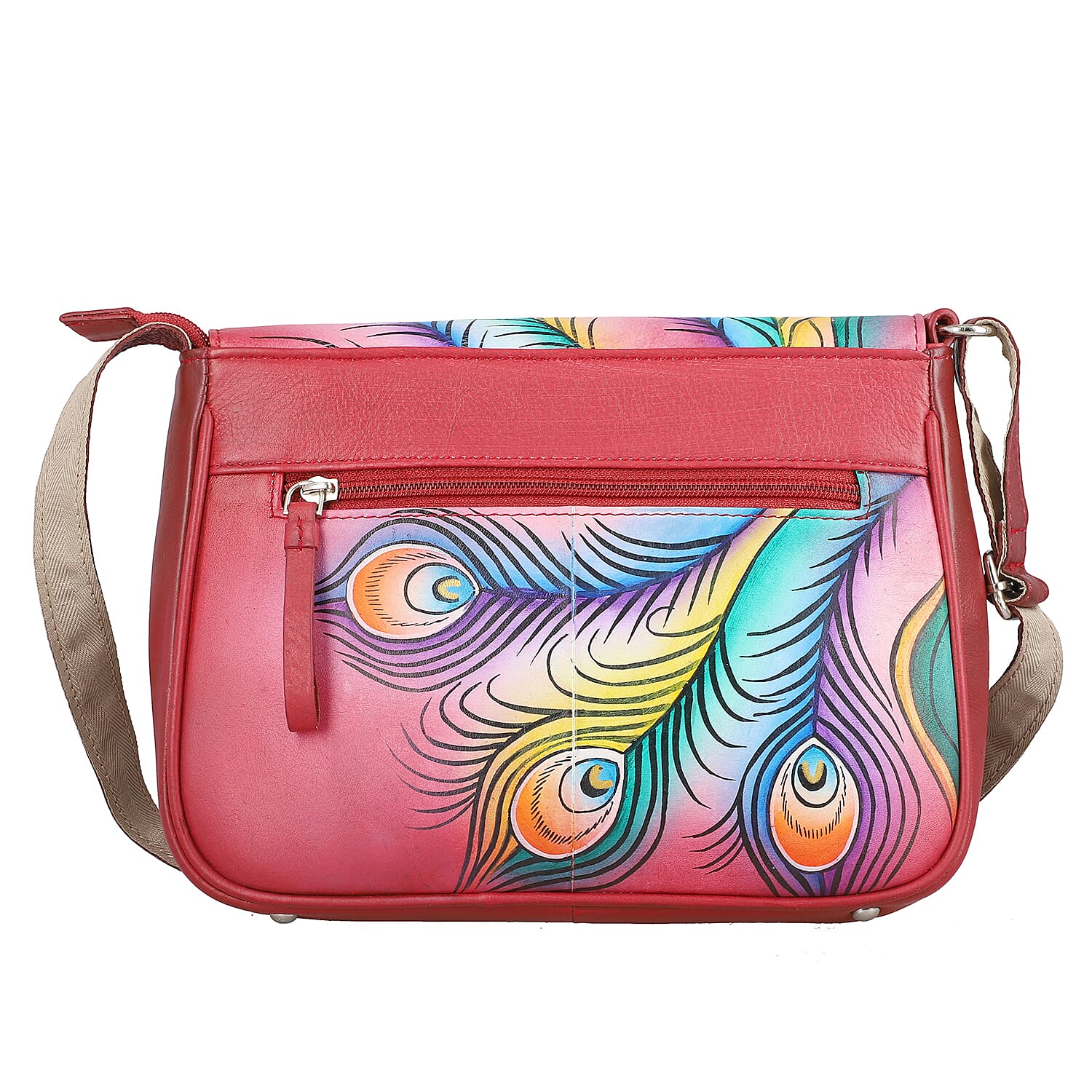 THE HANDCRAFTED LUXURY - Sukriti 100% Genuine Leather Handpainted Shoulder Bag - Blue