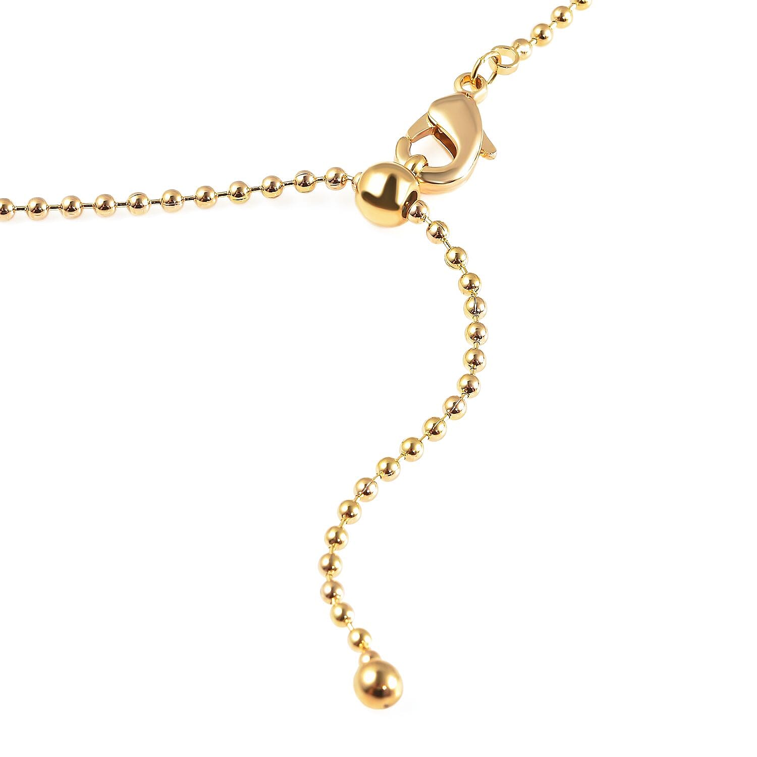 Simulated Multi Colour Gemstone Necklace (Size - 16 Inch Adjustable) With Lobster Clasp in Yellow Gold Tone