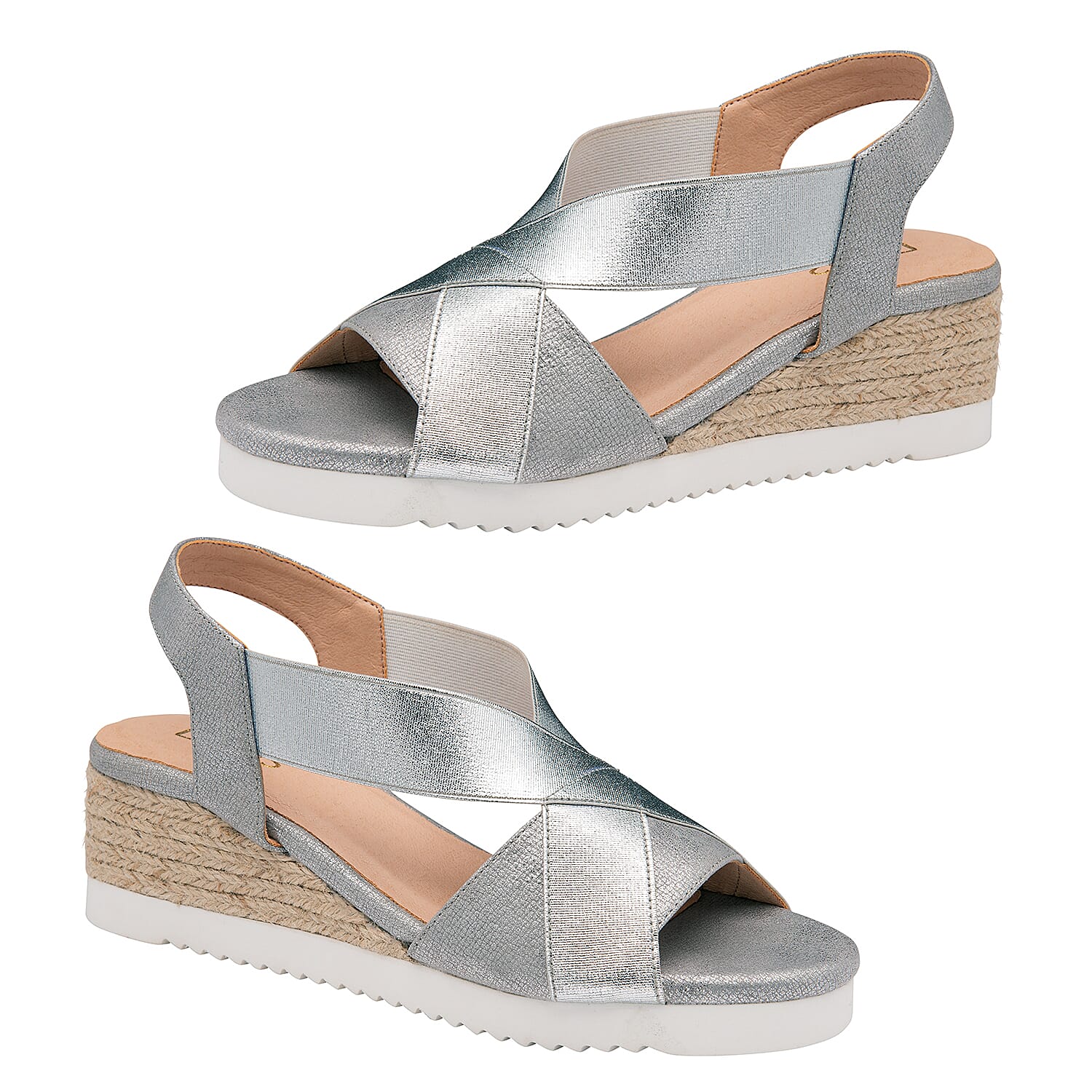 Lotus Penelope Wedge Sandals (Size 3) - Silver