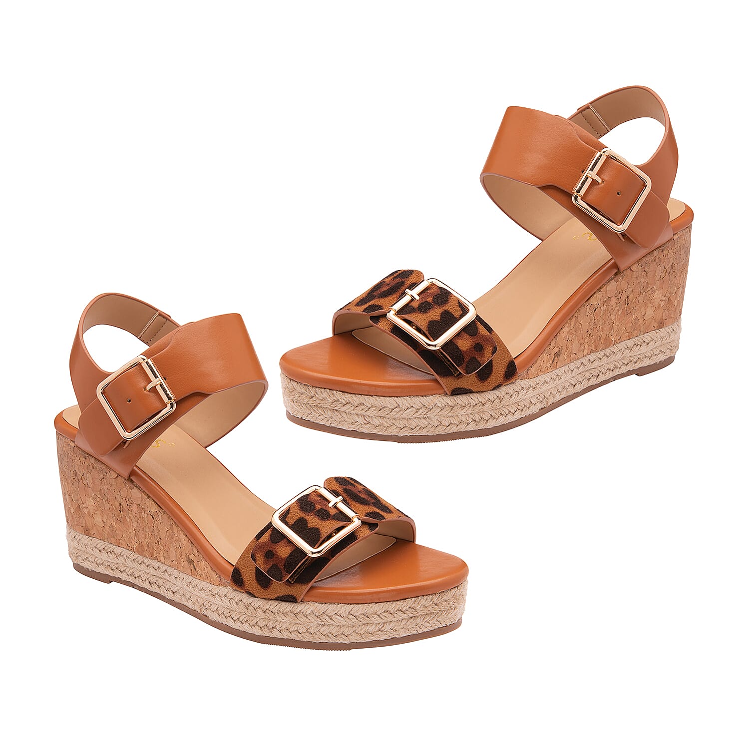 Lotus Primrose Wedge Sandals (Size 7) - Tan