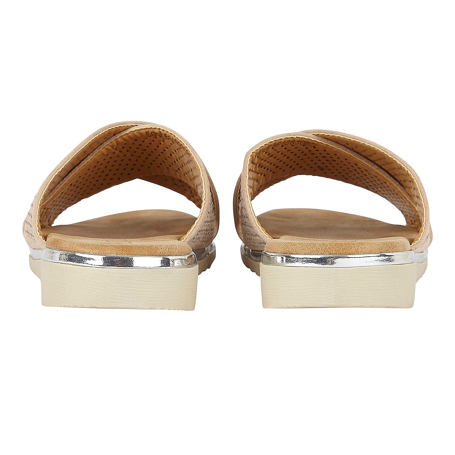 Lotus Tansy Diamante Flat Mule Sandals (Size 4) - Nude