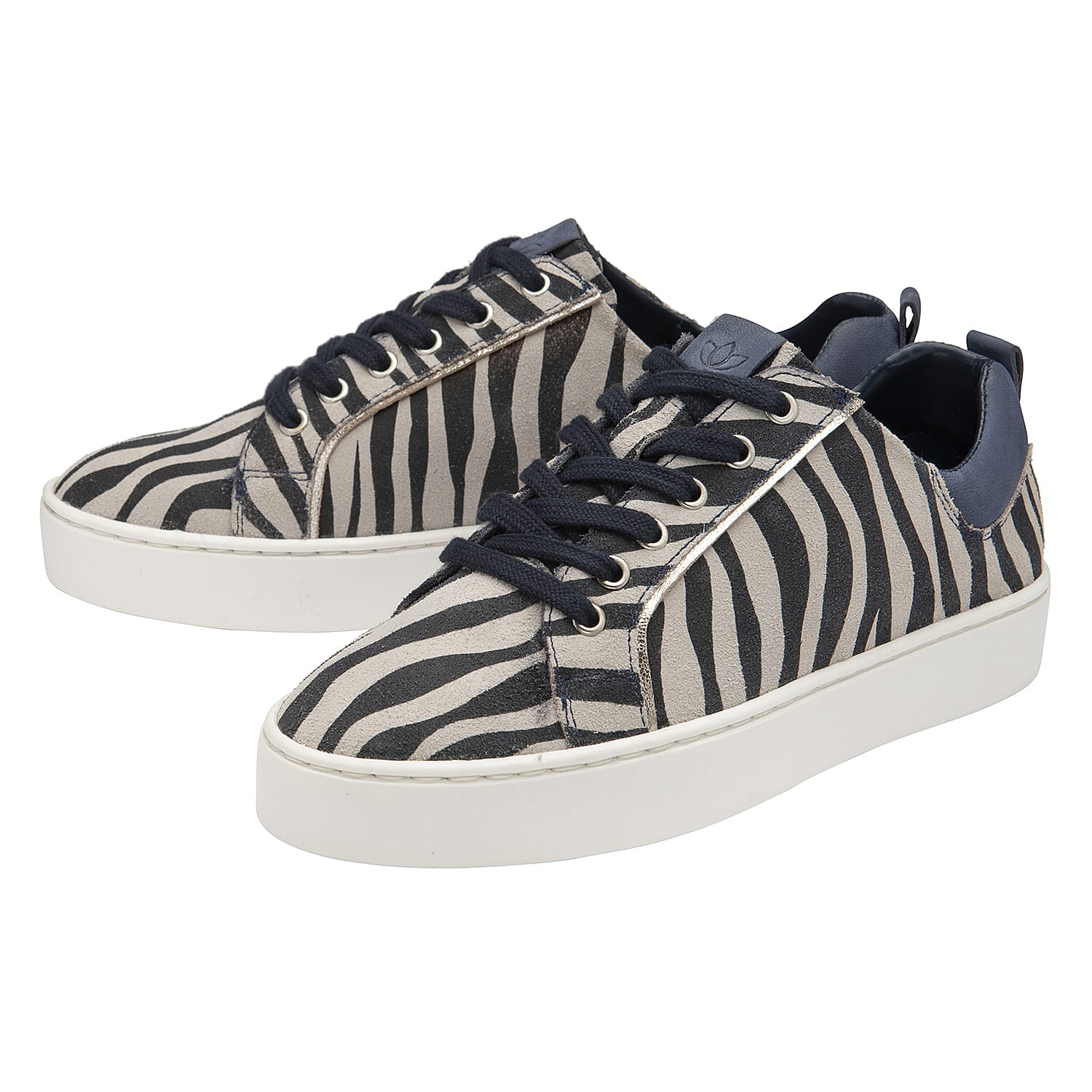 Lotus Garda Zebra Print Leather Lace-Up Trainers (Size 4)