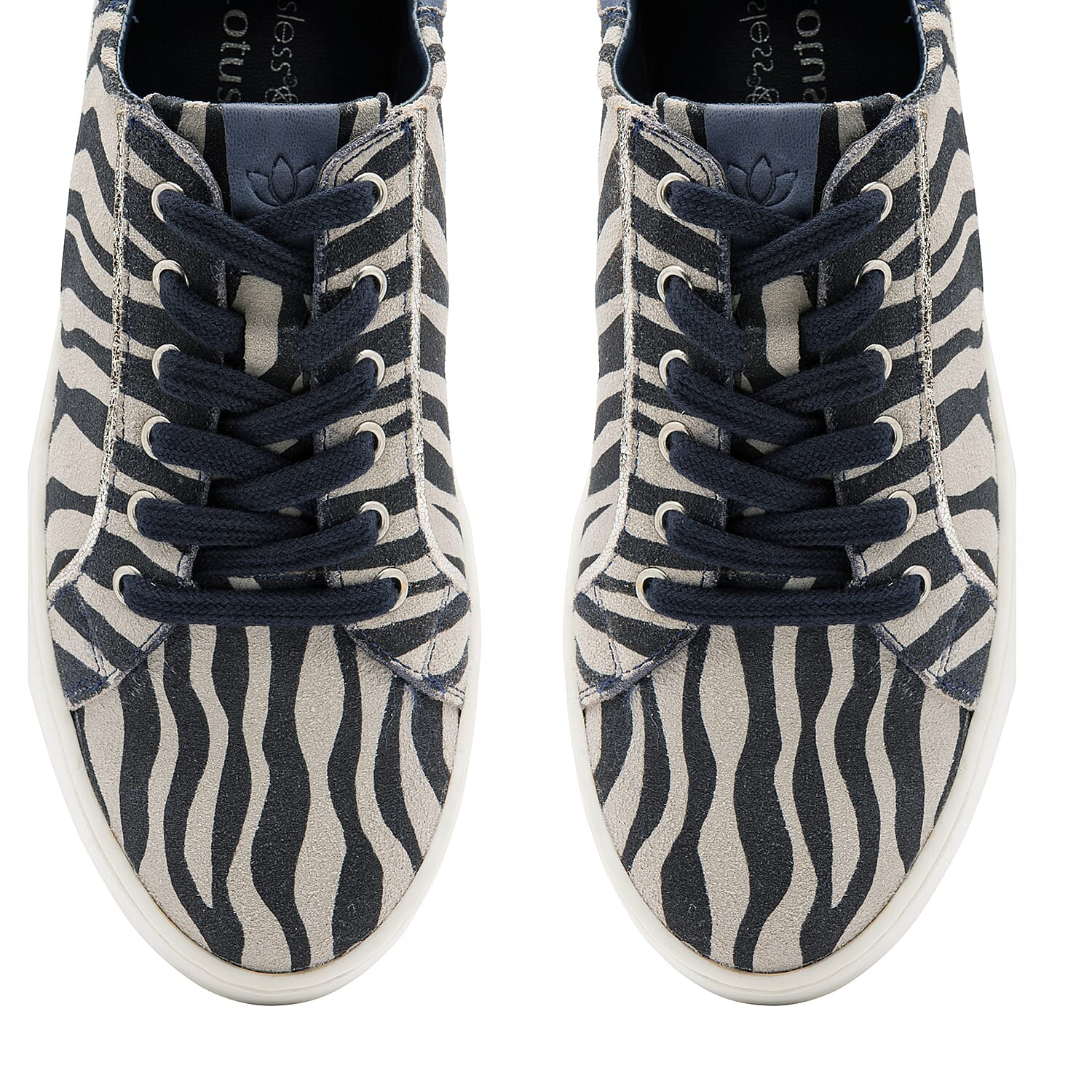 Lotus Garda Zebra Print Leather Lace-Up Trainers (Size 4)