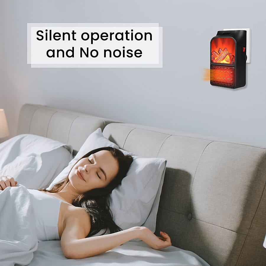 Portable Electric Flame Space Heater with Remote Control (Size 18x12x11Cm)