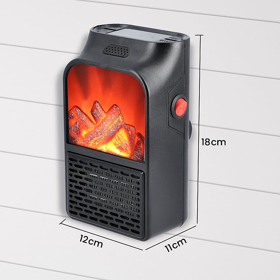 Portable Electric Flame Space Heater with Remote Control (Size 18x12x11Cm)