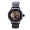 GENOA Automatic Movement Black Dial 3 ATM Water Resistant Watch with Black Colour Genuine Leather