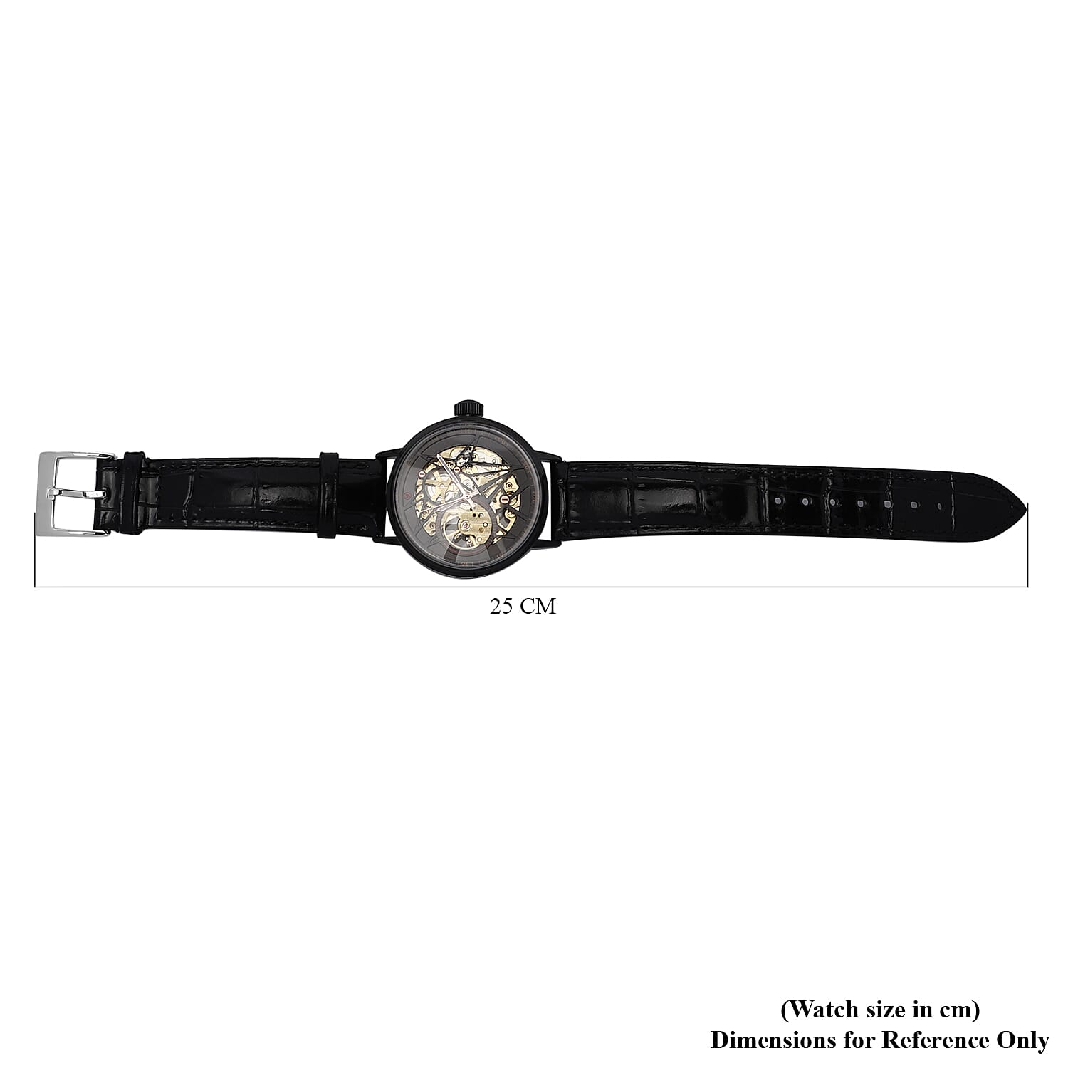 GENOA Automatic Movement Black Dial 3 ATM Water Resistant Watch with Black Colour Genuine Leather