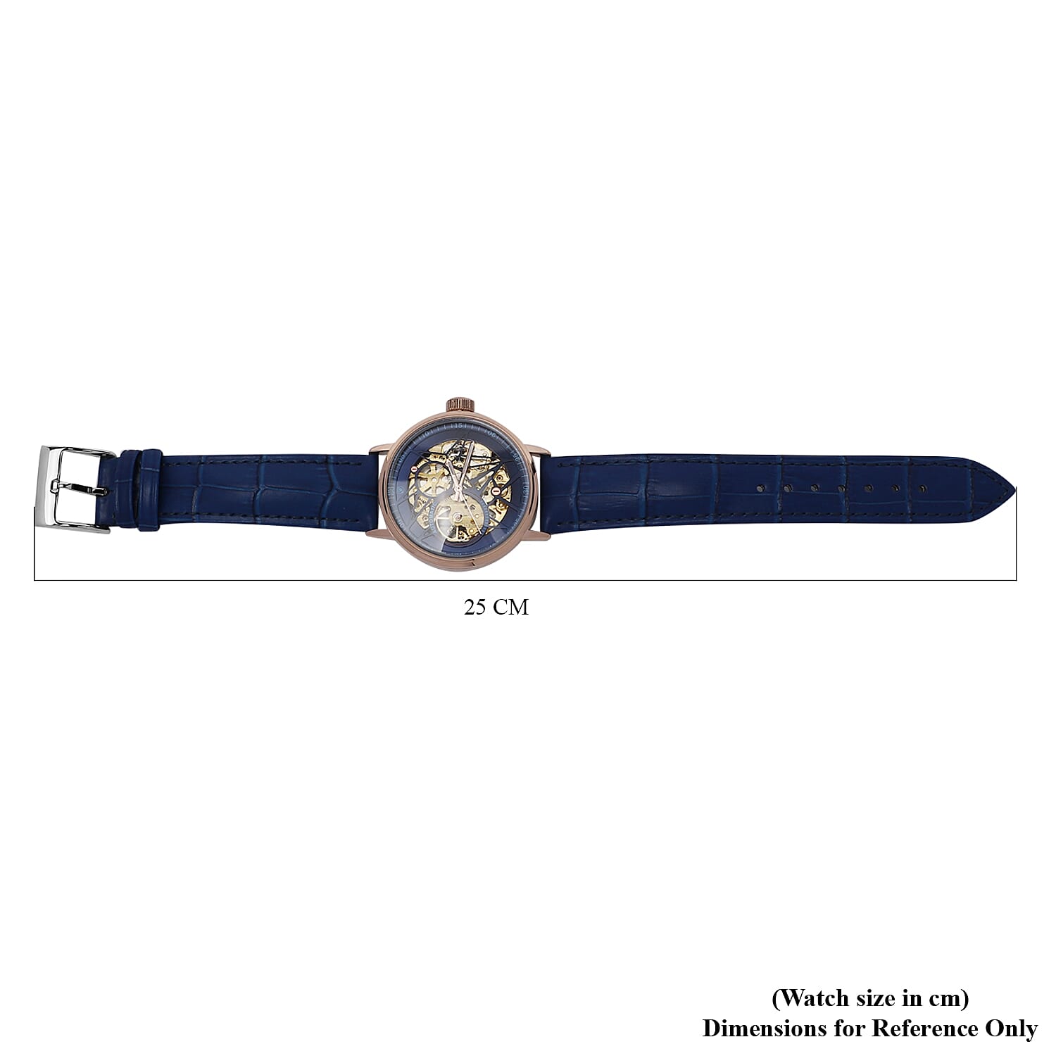 GENOA Automatic Movement Blue Dial 3 ATM Water Resistant Watch with Blue Colour Genuine Leather