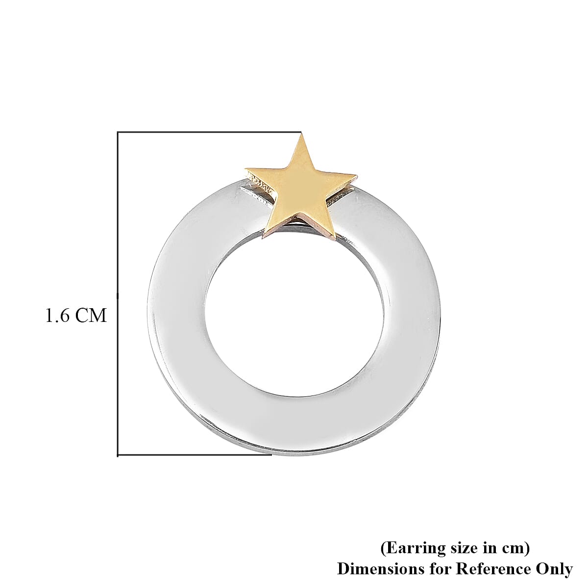 Earrings (with Push Back) in Yellow & White Gold Tone