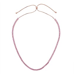 Pink Cubic Zirconia  Necklace (Size - 26 Adjustable ) in Rose Gold Tone