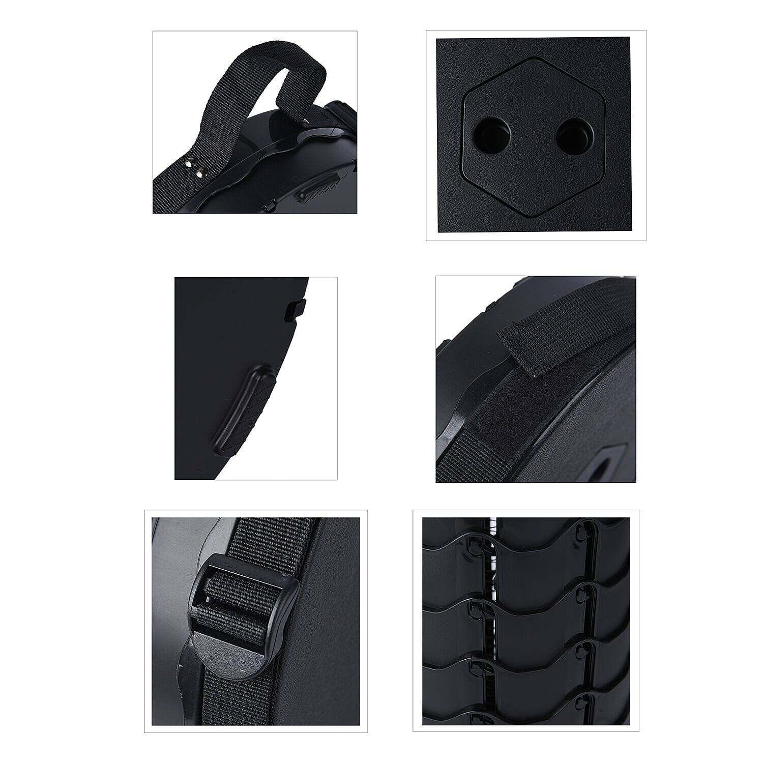 Portable Folding Stool with Strap (Size 25 Cm) - Black