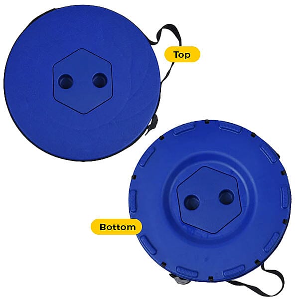 Portable Folding Stool with Strap (Size 25 Cm) - Blue & Black