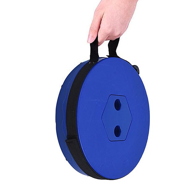 Portable Folding Stool with Strap (Size 25 Cm) - Blue & Black