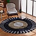 Bali Collection - 100% Handmade Woven Seagrass Rug (Size:100x1x100Cm) - White and Navy