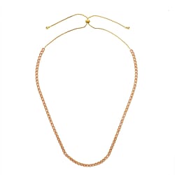 Pink Cubic Zirconia  Necklace (Size - 26 Adjustable ) in Rose Gold Tone