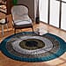 Bali Collection - 100% Handmade Woven Seagrass Rug (Size:100x1x100Cm) - White, Grey and Light Blue