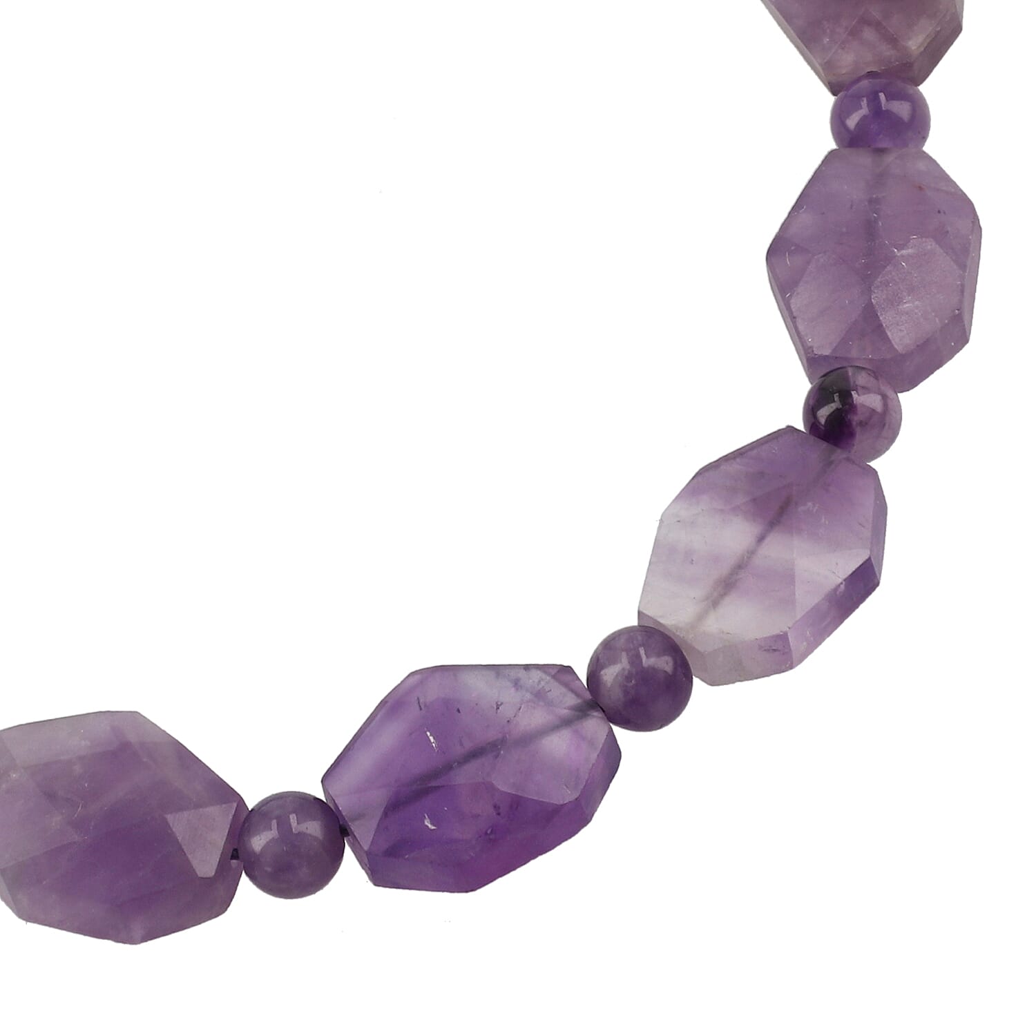 Amethyst Adjustable Beaded Necklace (Size 18)