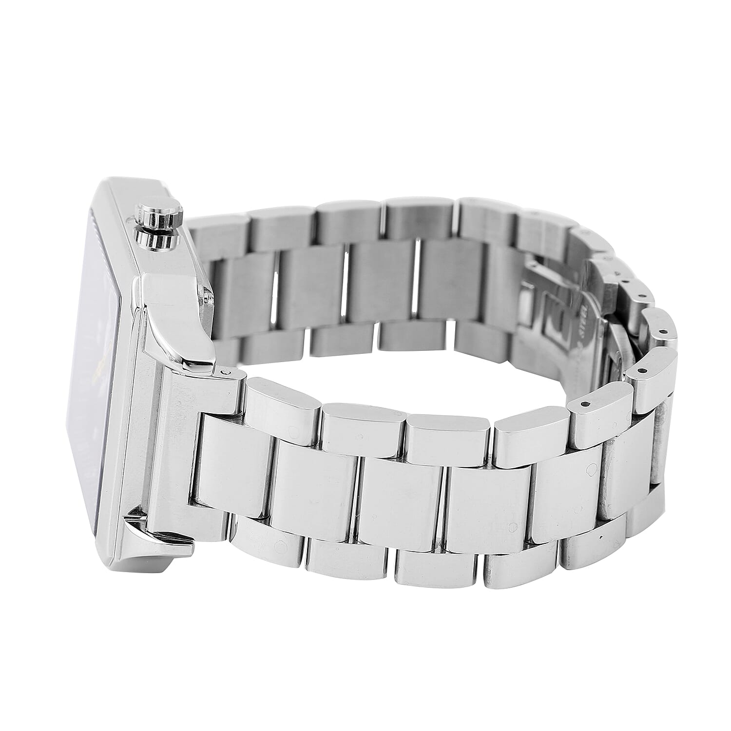 Close Out Deal - GENOA Automatic GENOA Automatic Movement Black Skeleton Style Dial 5 ATM Water Resistant Watch with Chain Strap in Silver Tone