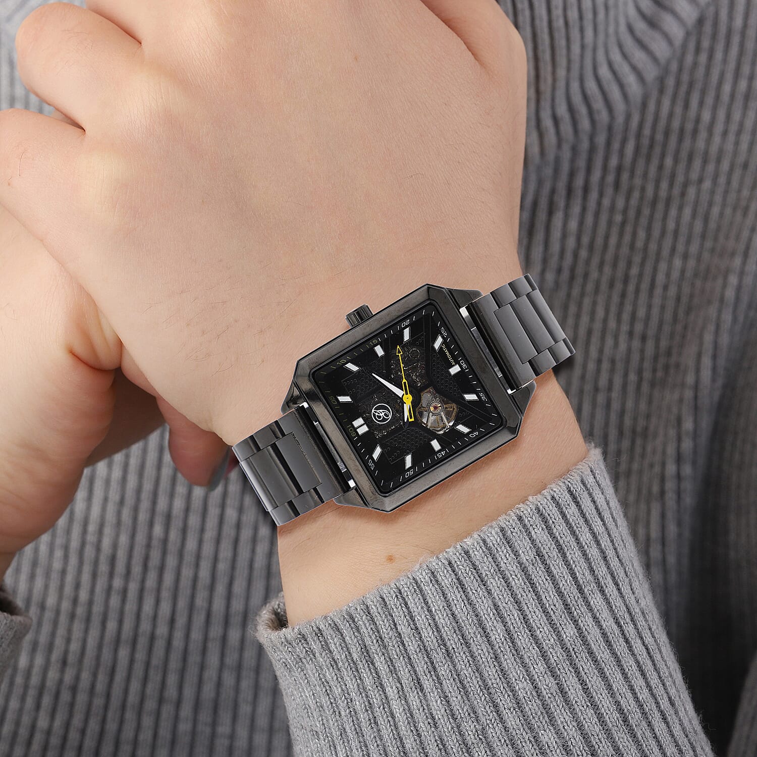 Close Out Deal - GENOA Automatic Movement Dial 5 ATM Water Resistant Watch with Black Chain Strap