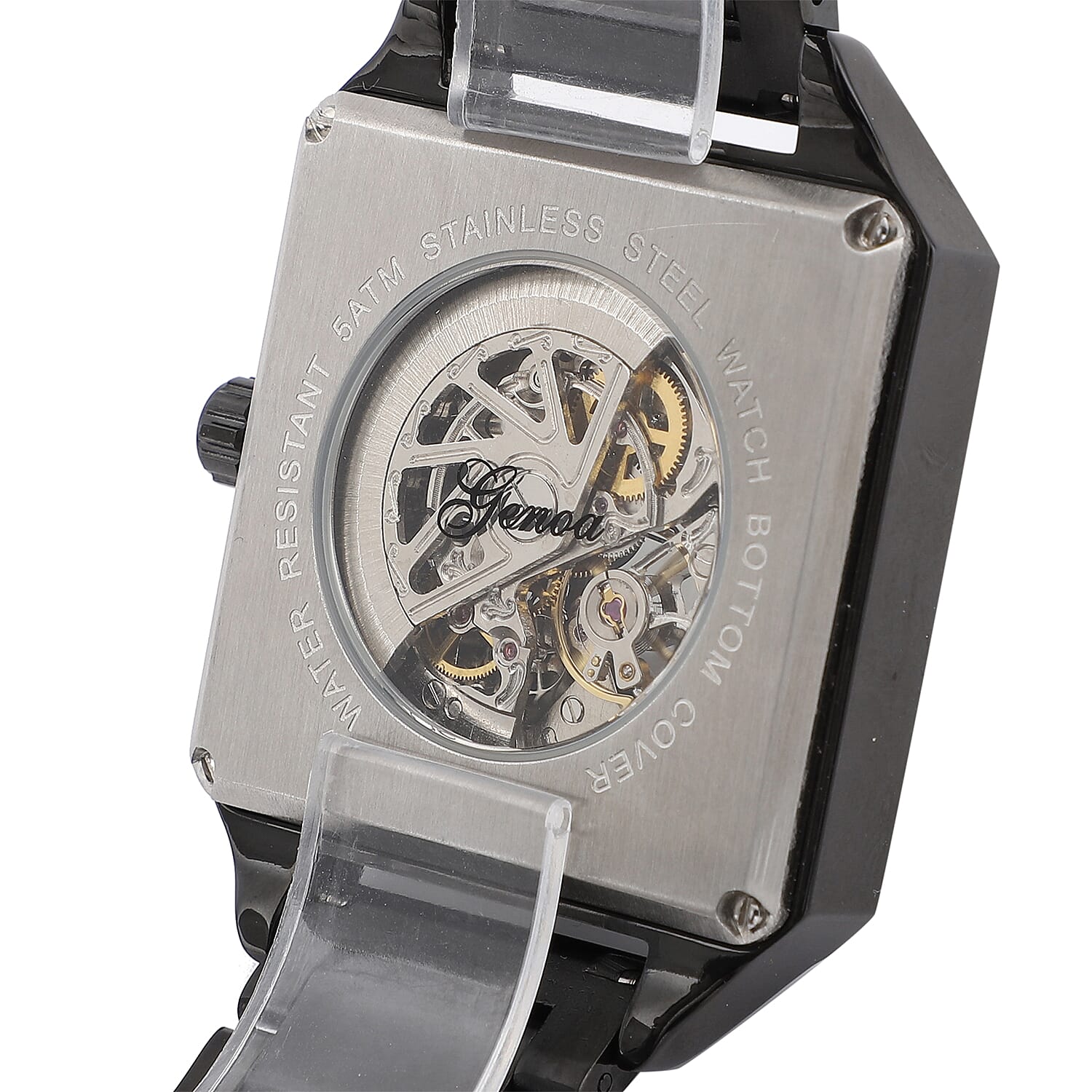 Close Out Deal - GENOA Automatic Movement Dial 5 ATM Water Resistant Watch with Black Chain Strap