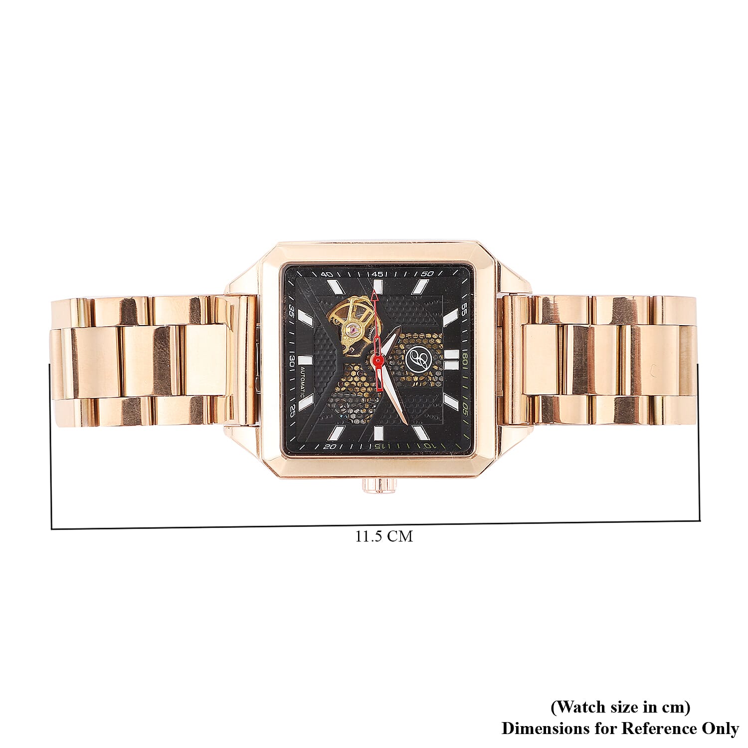 Close Out Deal - GENOA Automatic Movement 5 ATM Water Resistant Watch with Chain Strap in Rose Gold Tone