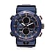 GENOA Japanese and Electronic Movement 5 ATM Water Resistant Watch with Stainless Steel Back and Navy Blue TPU Strap - Black