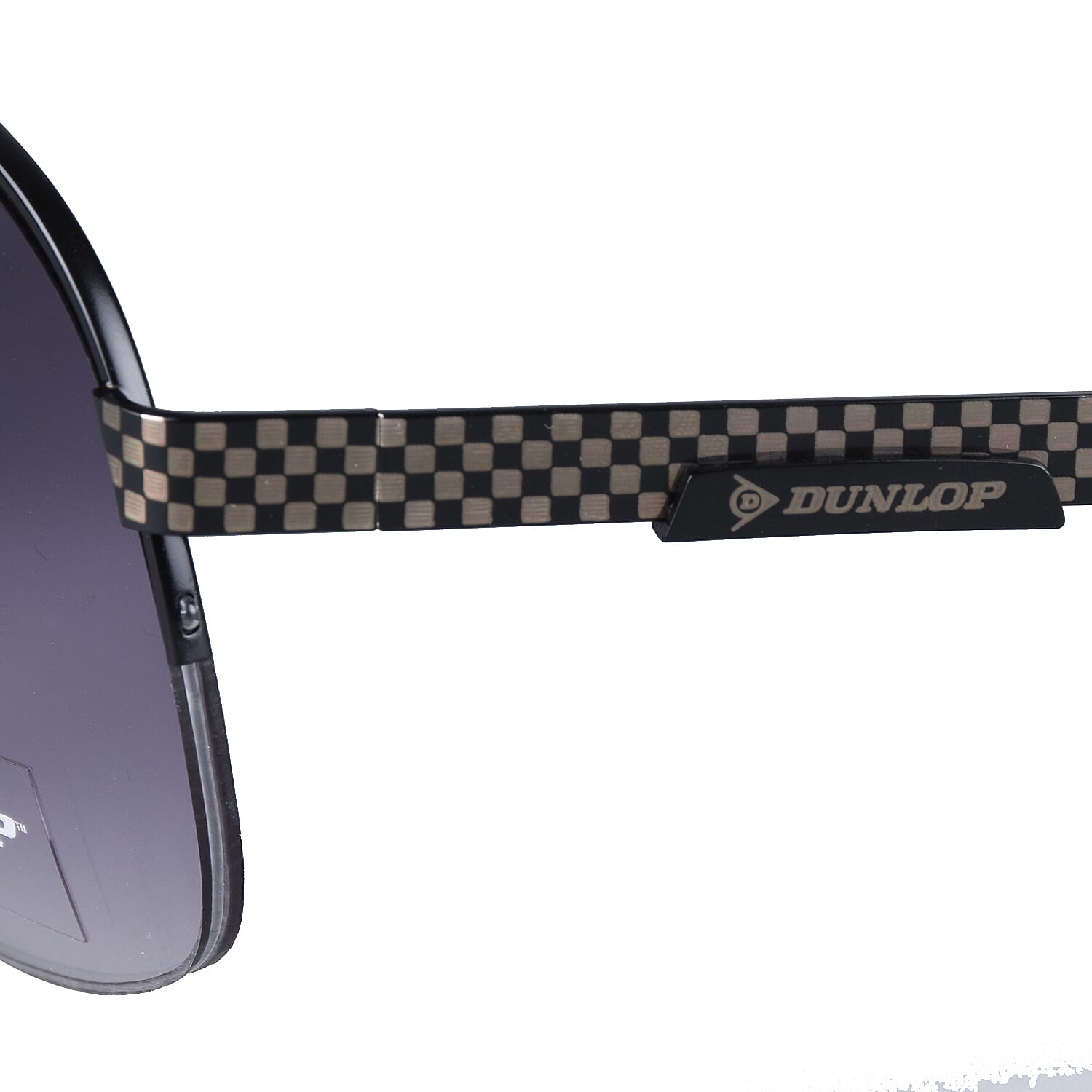 DUNLOP Mens Semi Rimless Aviator Sunglasses - Black
