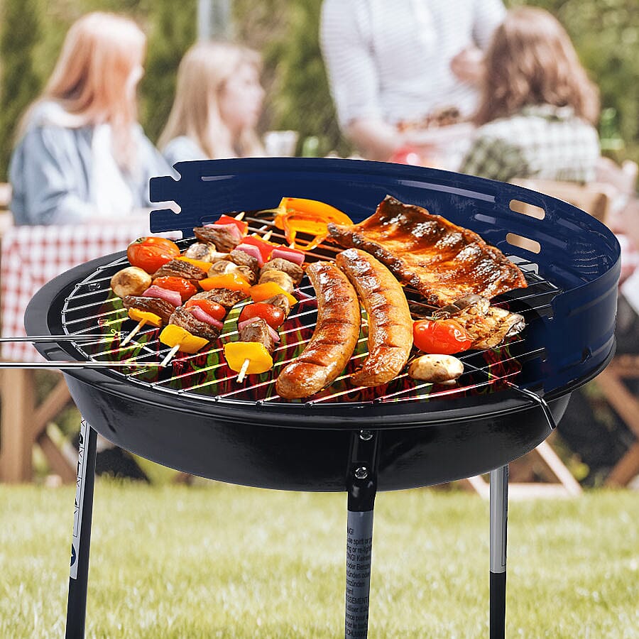 Portable Multipurpose Barbeque Grill (Size 43x33cm) - Blue