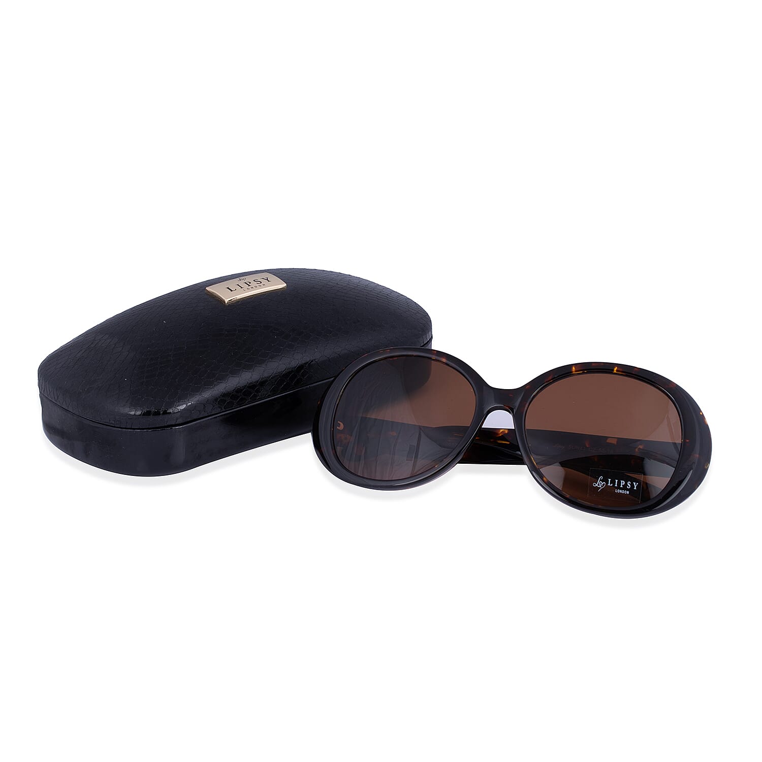 LIPSY Ladies Sunglasses with Metal Studded Decorative Temples - Tortoise