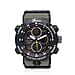 GENOA Japanese and Electronic Movement 5 ATM Water Resistant Watch with Stainless Steel Back and Navy Blue TPU Strap - Black
