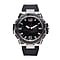 GENOA Japanese and Electronic Movement 5 ATM Water Resistant Watch with Stainless Steel Back and Green TPU Strap - Black