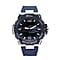 GENOA Japanese and Electronic Movement 5 ATM Water Resistant Watch with Stainless Steel Back and Green TPU Strap - Black