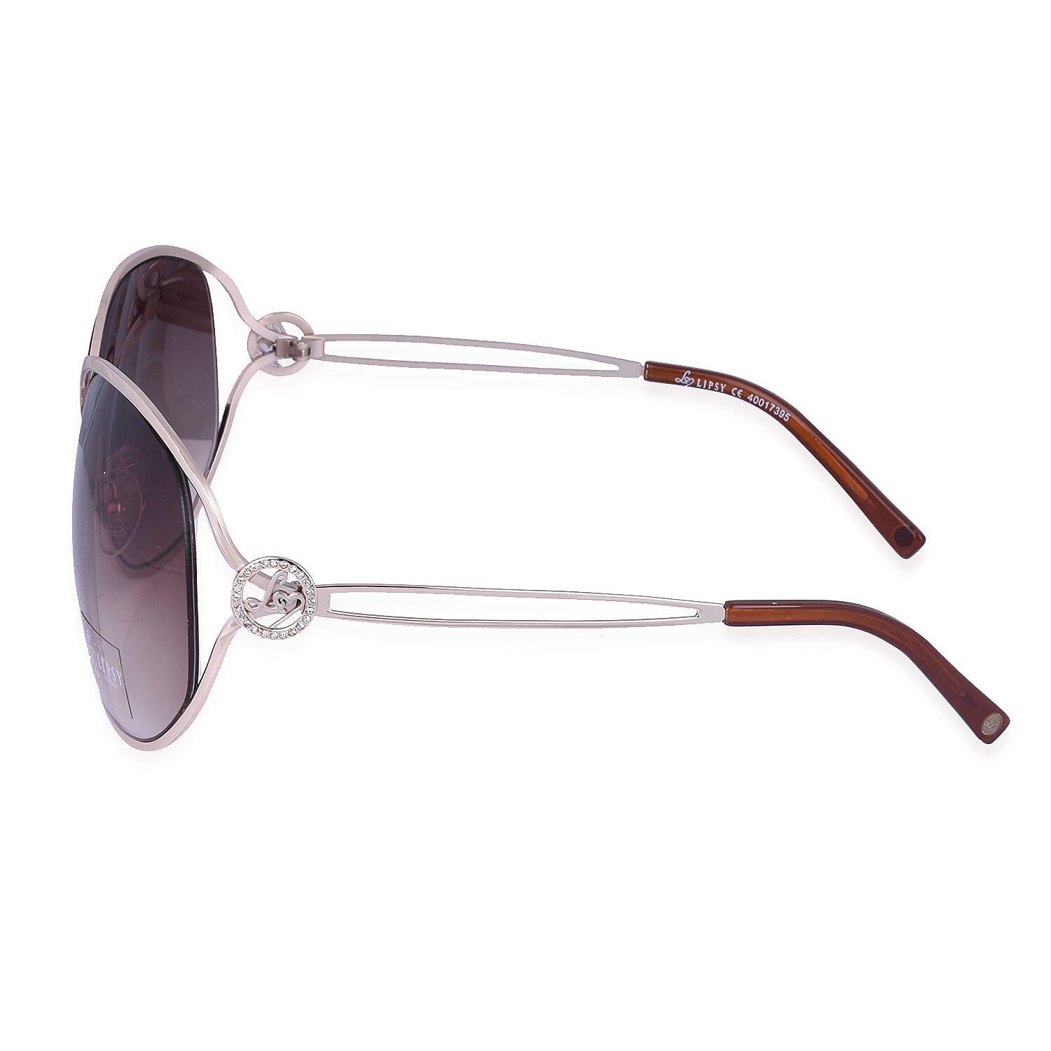 LIPSY Oversized Ladies Sunglasses with Decorative Temples - Gold